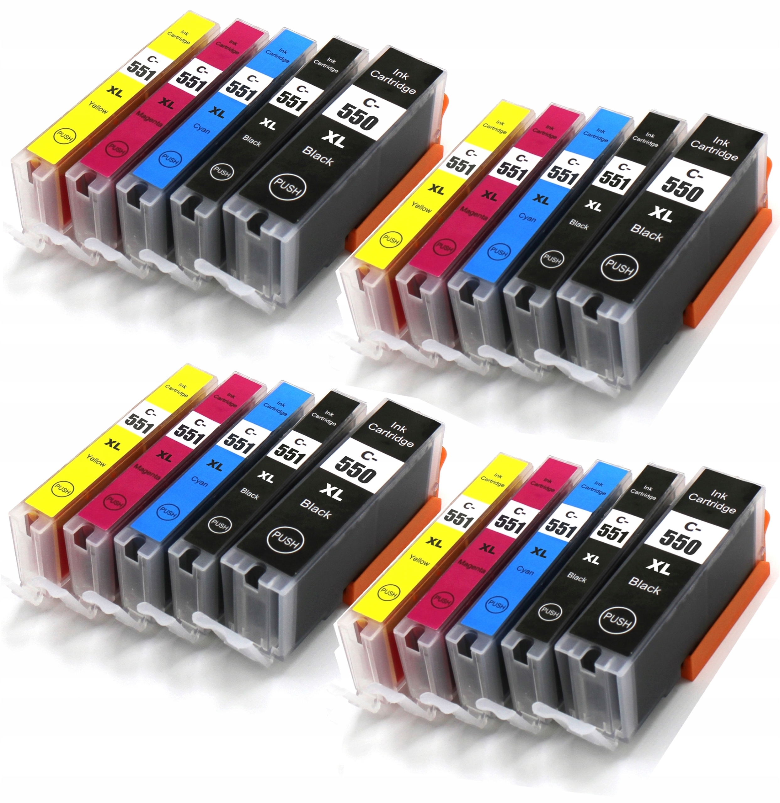 Originalex PGI-550 XL CLI-551 PGI550 CLI551 XL atrament pre Canon čierna (čierna), červená (purpurová), modrá (azúrová), sivá, žltá (žltá)